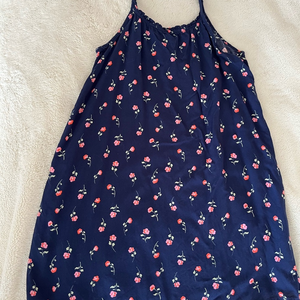 Floral Navy Sleeveless Dress